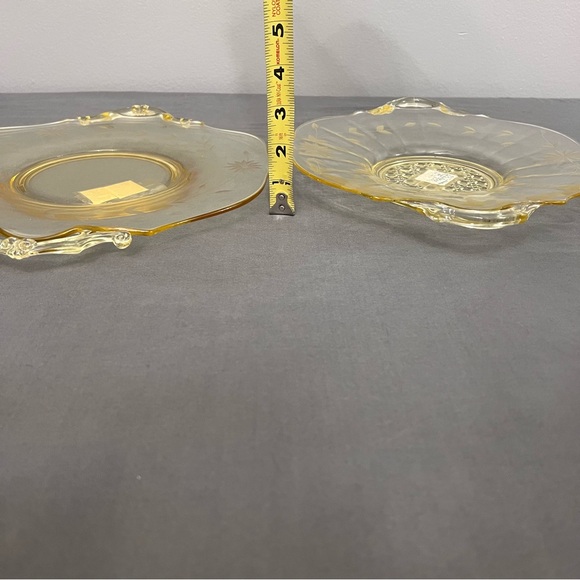 Set Of 2 1930’s Lancaster Glass Yellow Depression Glass Serving Trays - Picture 12 of 12